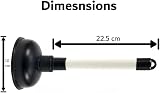 Shop for Everyone Heavy Duty Sink Plunger Unblocker 9 inch Handle 4 inch Cup view 2