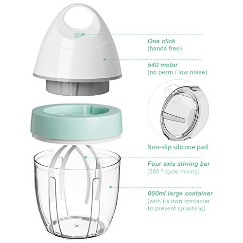 900ML Elektrischer Milchaufschäumer, USB Wiederaufladbar Milchschäumer 2 in 1 Handgehaltene Batteriebetriebene Milk… – Bild 3