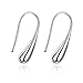 Alicenter(TM) New Fashion Jewelry Teardrop Hook Stainless Steel Silver Hoop Earrings