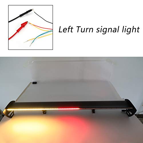 Areyourshop Universal Sedan Adjustable Aluminum Rear Trunk Wing Racing Spoiler W/LED Light