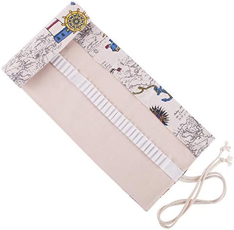 Scriptract 48 Slots Pencils Wrap, Canvas Roll Up Pencil Holder, Portable Coloured Pencils Organizer For For Kids & Adults, Artists & Sketchers (Pencils are not included) (voyage)