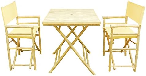 Zero Emission World Set-012-11 Set Of 1 Square Table (Ta-142) + 2 Director Chairs (Each Canvas)- Nude, Natural, 31.5X31.5X29.5
22.83X18.11X35.43