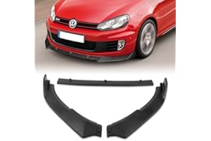 HK5 3 Pieces Front Bumper Lip Spoiler Splitter Side Body Kit Trim Protection Compatible with 2010-2013 Volkswagen Golf MK6 GTI Model, 2011 2012 (Matt Black)
