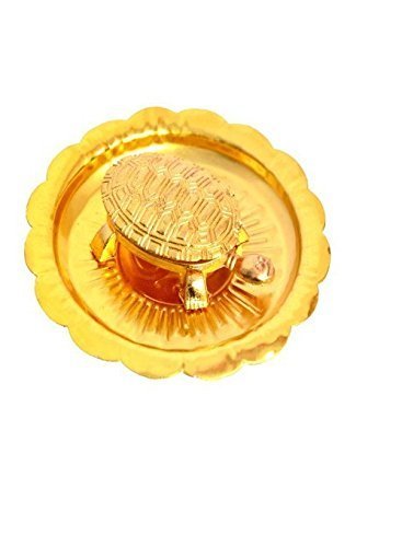 SBoy Kachua Yantra Vaastu/Fengshui Tortoise/Turtle/ Kachua (For Good Luck) with Metal plate-Brass (Golden Color) Wish fulfillment