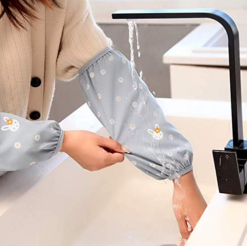 Losuya 1 Pair Kitchen Waterproof Oilproof Arm Sleeves Cleaning Protective Sleeves Home Tools (Grey)