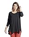 JollieLovin Womens Plus Size 3/4 Sleeve V Neck Flowy T Shirt Casual Swing Tunic Top