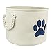 Bone Dry Pet Storage Collection Collapsible Bin, Medium Round, Off-White