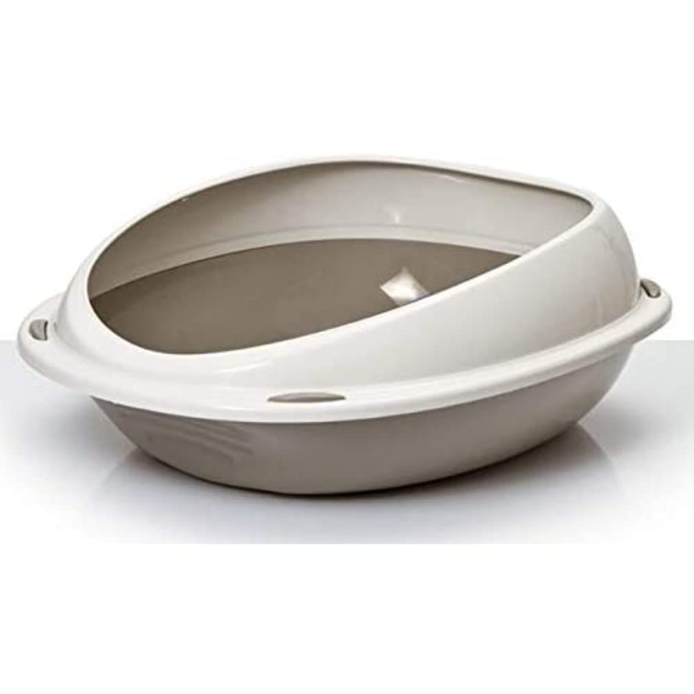 Aimé | Cat Litter Tray | Removable Protective Lip | Oval Kitten and Cat Litter Tray | Toilet House | 45 x 36 x 15.5 cm