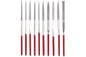 Yakamoz 10Pcs Mini Diamond Metal Files Set Micro Round Needle File Triangular Square Flat Riffler File Kit Wood Stone Glass J