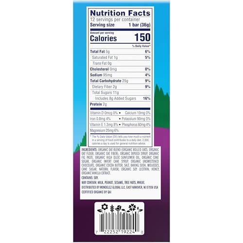 CLIF KID ZBAR – CHOCOLATE CHIP – SOFT BAKED WHOLE GRAIN SNACK BARS – USDA ORGANIC – NON-GMO – PLANT-BASED – 1.27 OZ. (12 PACK)