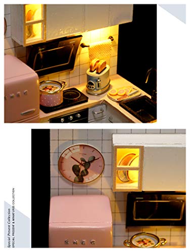 CUTEBEE Dollhouse Miniature with Furniture, DIY Dollhouse Kit Plus Dust Proof, 1:24 Scale Creative Room Idea(Taste of Life) - Image 4