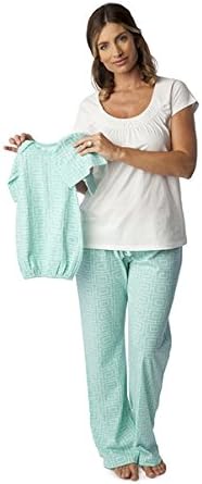 Maternity Nursing Pajamas Pregnancy ( Before and After ) and Matching Baby Romper Set