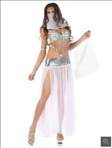Sexy Lingerie Sequins Arab Belly Dance Costumes Make You More Charming (white)