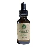 Vitamin E Oil 100% Organic & Natural Highest Quality USDA Organic Vitamin E Oil (d-alpha-tocopherol) + Organic Coconut Oil + USDA Organic Jojoba + 100% Natural Vitamin C. Free of Soy/Wheat/Rice Bran.