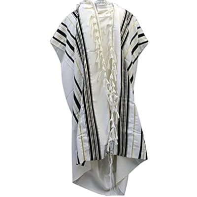 Black & Gold 100% Wool Kosher Tallit Prayer Shawl Made by Mishcan Hathelet Black & Gold 100% Wool Kosher Tallit Prayer Shawl Made by Mishcan Hathelet