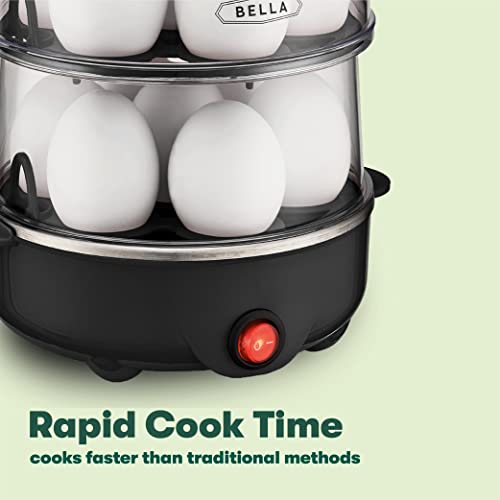 BELLA Rapid Electric Egg Cooker and Poacher with Auto Shut Off for Omelet, Soft, Medium and Hard