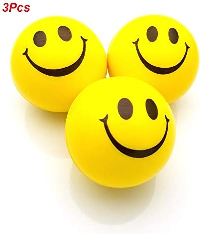 JRing Anti Stress Relief Balls - Smiley Squeezers Hand Exercise Balls Perfect for Relieving Stress Anxiety Yellow