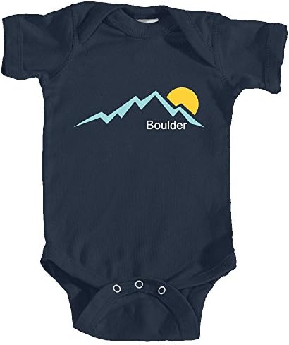 Boulder, Colorado Mountain Sunset - Unisex Infant Onesie/Bodysuit (18MOS, Navy Blue)