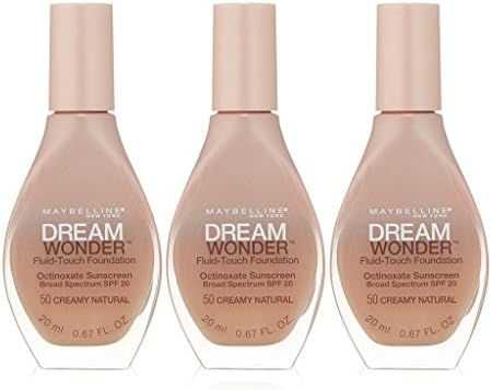 (3 Pack) Maybelline New York Dream Wonder Fluid-Touch Foundation, Creamy Natural, 0.67 Fluid Ounce
