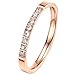 BOHG Jewelry Womens 2MM Rose Gold Plated White Cubic Zirconia CZ Couples Eternity Ring Engagement Wedding