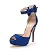 DREAM PAIRS Women's SWAN-08 Ankle Strap Heel Pump Shoes Sandals