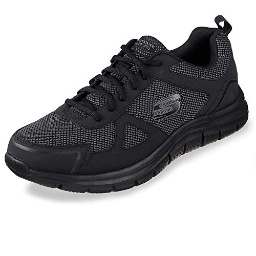 Skechers Herren Track Bucolo Sneakers, Black Leather Mesh Trim, 39 EU thumbnail 1