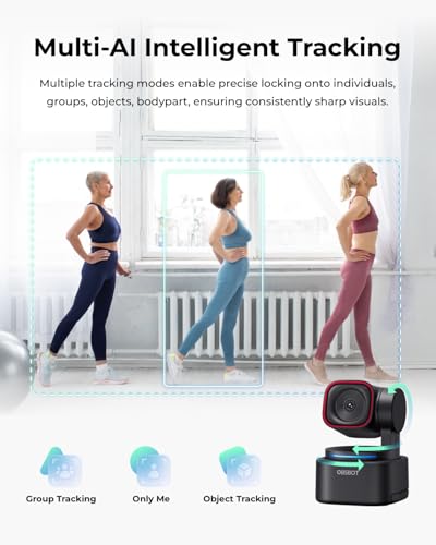 OBSBOT Tiny 3 Lite AI-Powered Spatial Audio 4K Webcam - Compact AI Tracking PTZ Camera with 1/2" Sensor, Tri-Mic, Voice Control, 120FPS, HDR, Webcam for PC, Mac, Laptop, Streaming, Meeting, Switch 2