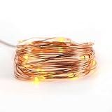 Copper Wire Lights Strings, LTROP 16ft 50 LED Battery Powered Starry String Lights, Ambiance Lighting Décor Rope Light for Outdoor, Garden, Home, Party, Christmas (Battery Not Included)- Warm White