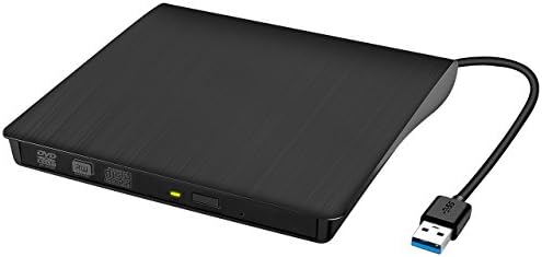 Yantop External DVD Drive, Portable USB 3.0 DVD CD Drive, External CD DVD Burner Writer Player for Apple Mac iMac Macbook Air/Pro Acer Laptop Desktop PC, Support Windows 8/7/XP/Vista, Black
