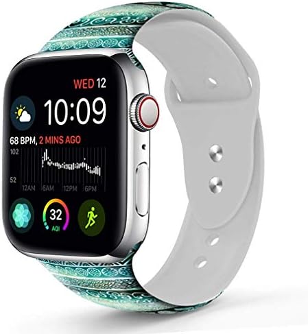 Compatible with A pple Watch Band 42mm 44mm, OOCASE Floraler Soft Silicone iWatch Strap Replacement Sport Band for Apple Watch Band 42mm Series 4/3/2/1 Sport & Edition Water Pattern