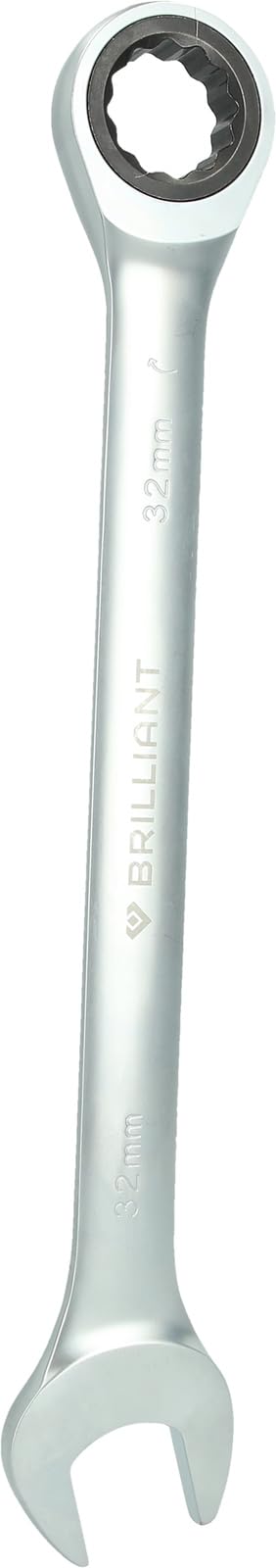 BRILLIANT TOOLS BT013932 Ratchet Ring Spanner Wrench, 32 mm [Powered by KS Tools]