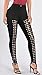 Chuanqi Women's Sexy High-waisted Double Lace up Cross Drawstring Tinny Leggings