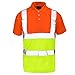Forever 2 Tone Polo Hi Viz Collar Safety Work Wear Mens Visability T-shirt Top