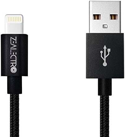 [Apple Mfi Certified] Zealectro® High Speed Data Sync USB Cable 3.3ft Lightning Connector 1m Nylon Braided 2016 New Version Support IOS 9 [Safe &amp; Fast Charging][anti-twisting][black]