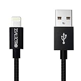 [Apple Mfi Certified] Zealectro® High Speed Data Sync USB Cable 3.3ft Lightning Connector 1m Nylon Braided 2016 New Version Support IOS 9 [Safe & Fast Charging][anti-twisting][black]