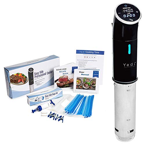 Yedi Total Package Sous Vide Cooker, Max Deluxe Accessory Kit, Recipes, 1000 Watts, Stainless Steel - Thumbnail 5