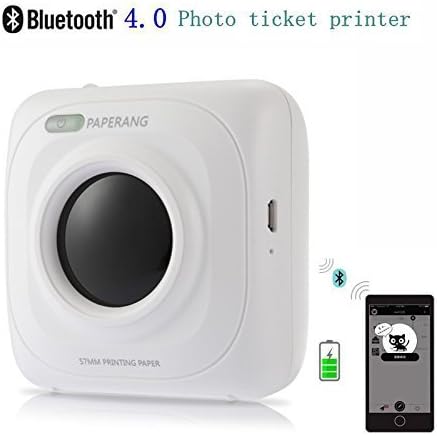 Mini Bluetooth Printer - Wireless Paper Photo Printer Portable Instant Mobile Printer for iPhone/iPad/Mac/Android Devices (White)