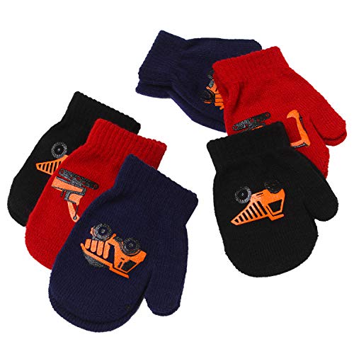 Coobey 6 Pairs Toddler Magic Stretch Mittens Winter Unisex Baby Knitted Gloves Mittens (Mixed Color I, 1-3 Years) - Thumbnail 5