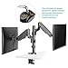 Dual Arm Monitor Stand (50 PCS), Full Motion Adjustable Gas Spring Monitor Mount Riser with C Clamp/Grommet Base for Two 17 to 32 inch LCD Computer Screens, Each Arm Holds up to 17.6lbsthumb 2