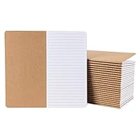 Kraft Notebook - 24-Pack Lined Notebook Journals, Pocket Journal for Travelers, Diary, Notes - H5 Size, Soft Cover Sewn Notebook, Brown, 4.3 x 8.2 Inches