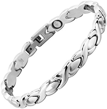 Magnetic Bracelet Stainless Steel - HIGH Powered Magnets - Gift Pouch - Four Length Options: 18cm