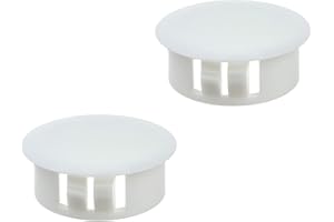 Heyiarbeit 10pcs Hole Plugs 1" / 25mm Nylon Plastic Round Snap in Type Locking Hole Tube Furniture Fencing Post Pipe Insert End Caps White Tone