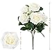 SOLEDI Silk Rose White 10 Heads Artificial Flower French Rose Fake for Bridal Bouquet Wedding Living Room Table Home Garden Decoration