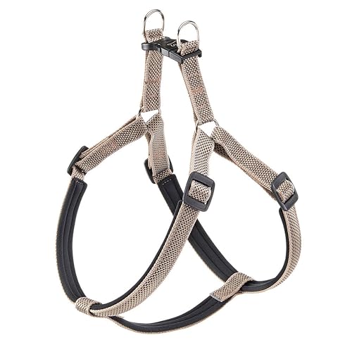 Ferplast Dog Harness DAYTONA DELUXE, Nylon Dog Harness Large Size, Padded, Adjustable, Reflective. Brown-Black