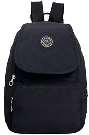 Lightweight Nylon Waterproof Backpack Fashion Travel Bag Schoolbag For Girls Zipper Black