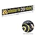 Large Cheers to 20 Years Banner, Black Gold 20 Anniversary Party Sign, 20th Happy Birthday Banner(9.8feet X 1.6feet)