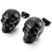 INBLUE Men's Stainless Steel Stud Earrings Black Skull