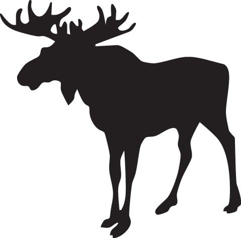 Moose Sticker 18 - 4" inch - White