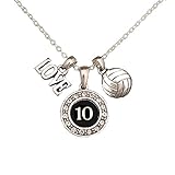 Custom Player Jersey ID Volleyball Necklace (Available in 24 numbers)