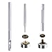 Caydo 200 Set 3 Style Snap Fasteners Kit Leather Rivets Binding Screws , Snap Buttons Press Studs kit with 5 Pieces Fixing Tools for Thin Leather, Jacket, Jeans Wear, Bracelet, Bag